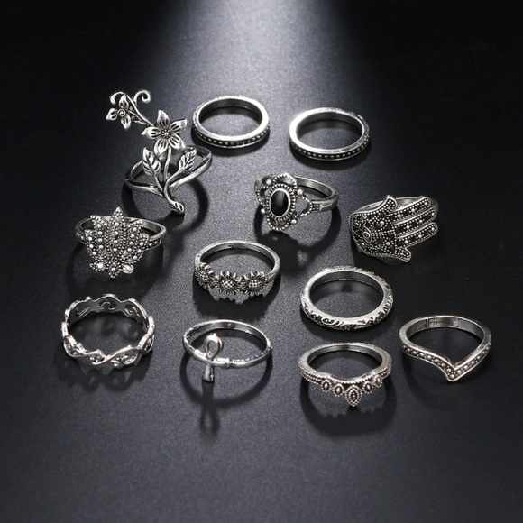 HAMSA ♡ Bohemian Midi Rings GIFT SET - Picture 6 of 6